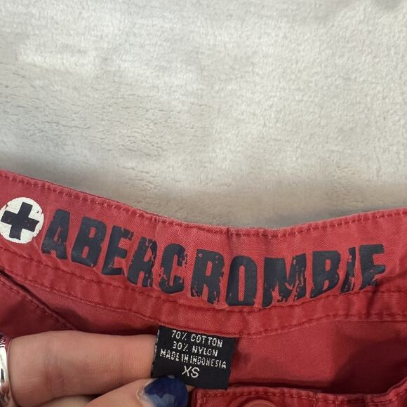 VTG Abercrombie Fitch Board Shorts Womens XS Red Surf Skate Y2K Nautical Beach - Picture 3 of 11